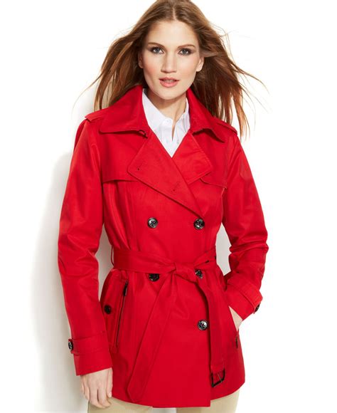 michael kors trenchcoat red|Michael Kors trench coat men.